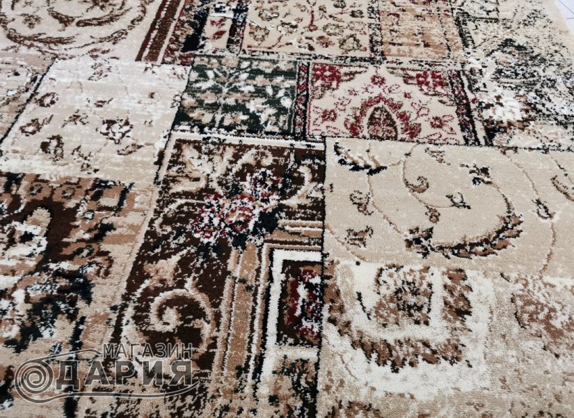 Тъкан персийски килим Blue stones 3675_beige